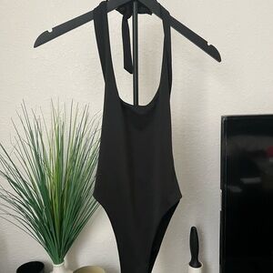Black Thong One Piece Swimsuit
